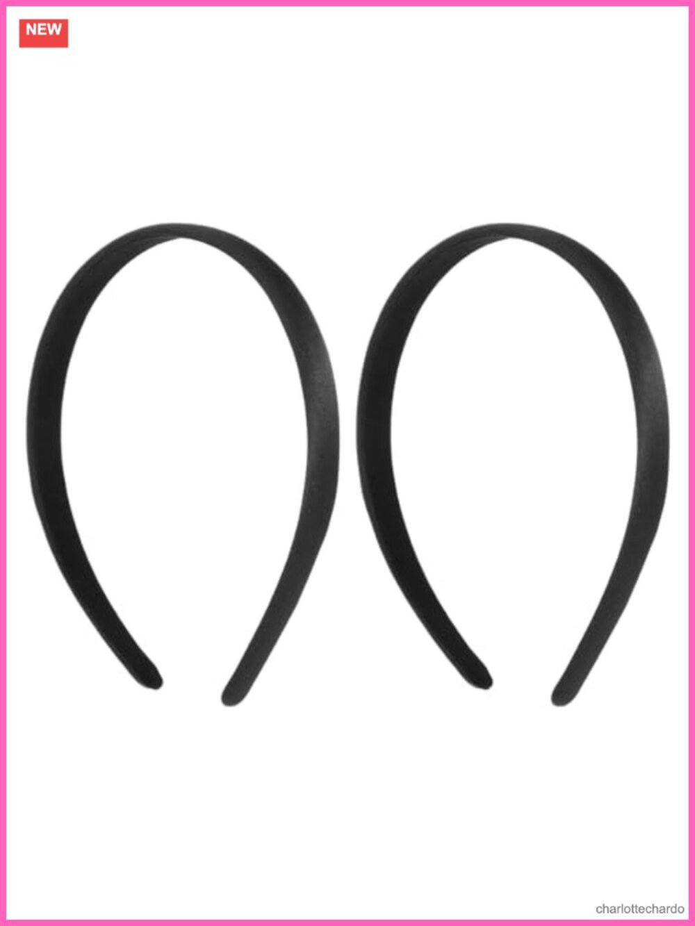 2Pcs Satin Wide Hard Headbands Non-Slip Plain Fabric Hairband DIY Craft